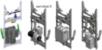 étrier pour treuil e.lifth, astro et titan power climber, tractel X500P et L500P, plateau, nacelle, plateforme suspendue ALTREX et MODULECO FIXATOR