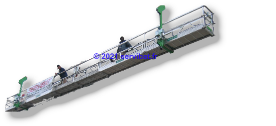 plateforme ou nacelle suspendue ou échafaudage volant /  SERVIBAT échafaudage Lyon/Jonage 69