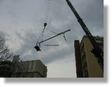 poutre avec leste pour plateforme suspendue montage avec grue (Locatio, installation) Lyon