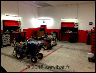 atelier SERVIBAT sav treuils (FIXATOR, HUCHEZ, IMER, ...), nettoyeurs HP (karcher, Dimaci, Imer, ...) Entretien matériel levage Lyon : entretien plateforme travail suspendue ou sur mât Fixator Tractel