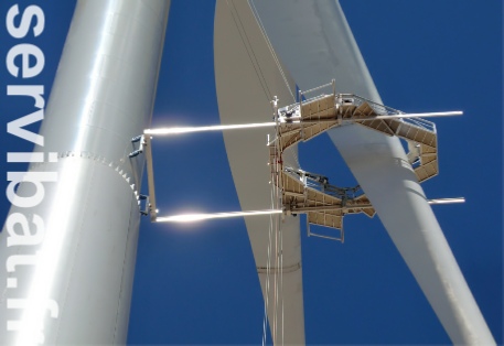 Plateforme suspendue pour l'entretien des éoliennes (Location, vente, instalation, entretien)